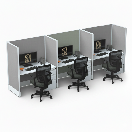 Office Cubicle Desk 53H 3pack Inline