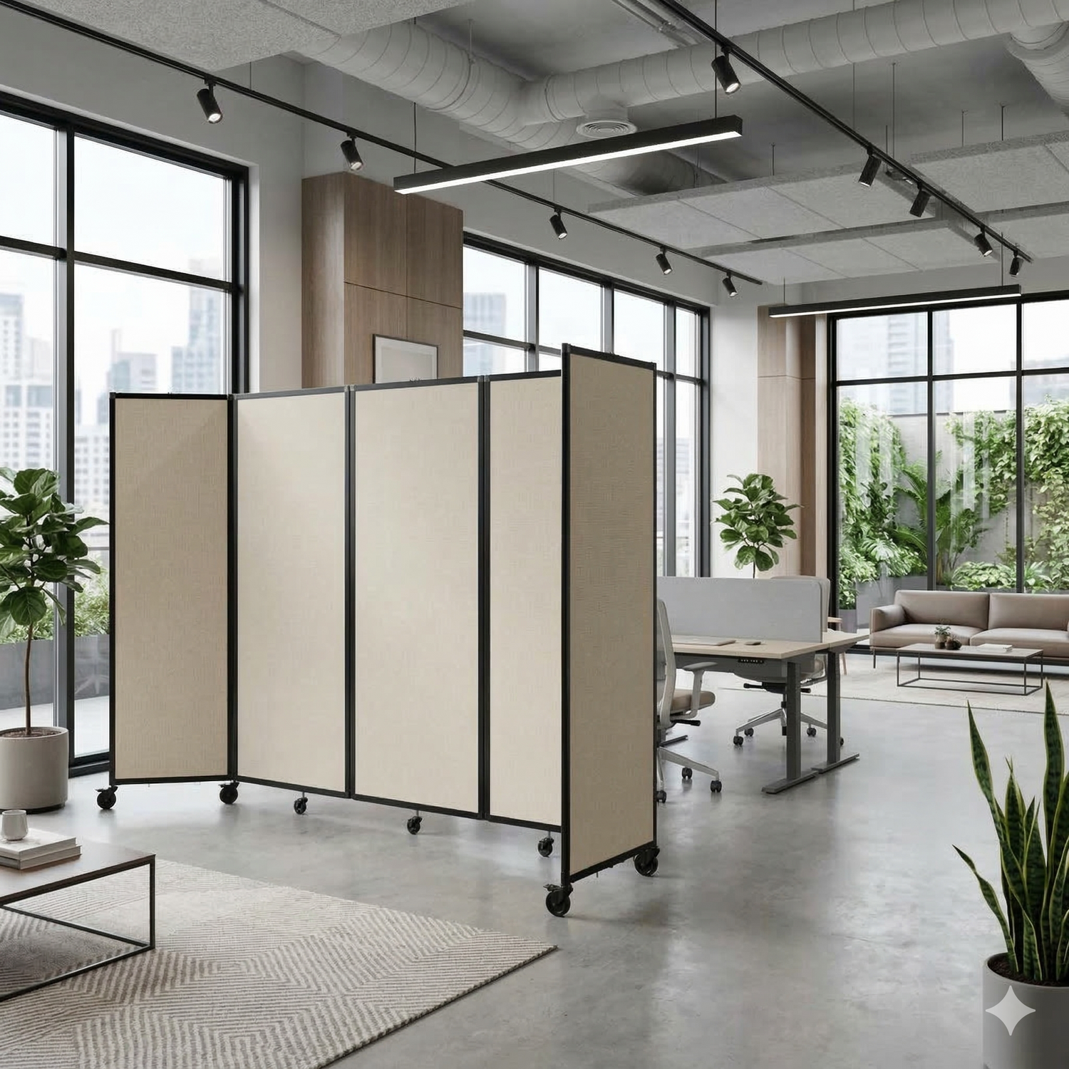 Room divider in an office setting