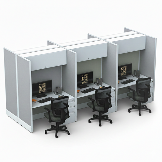 Cubicle Stations 67H 6pack Cluster