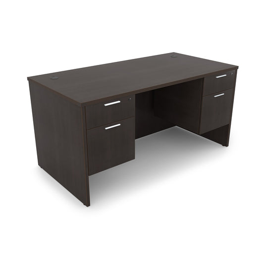 i5 Industries Kai Rectangular Desk with Double Suspended Pedestals, 36″ x 71″