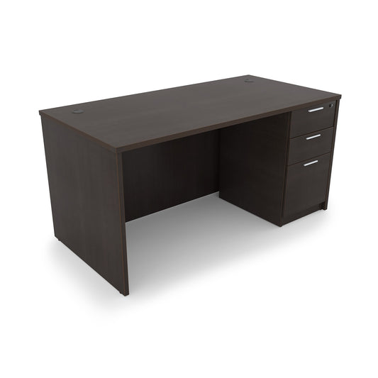 i5 Industries Kai Rectangular Desk with Box Box File Pedestal, 30″ x 60″
