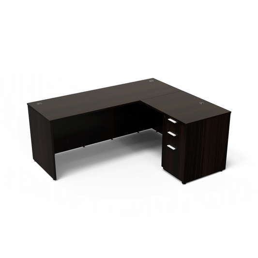 i5 Industries Kai L Shaped Desk with Full Pedestal, 60″ x 72″
