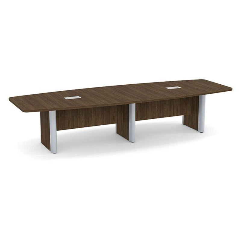 12ft Boat Shape, accent base Conference Table