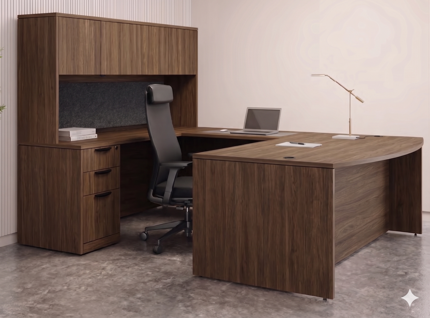 Executive U-Shaped desk Bowfront  71”W x 112”D
