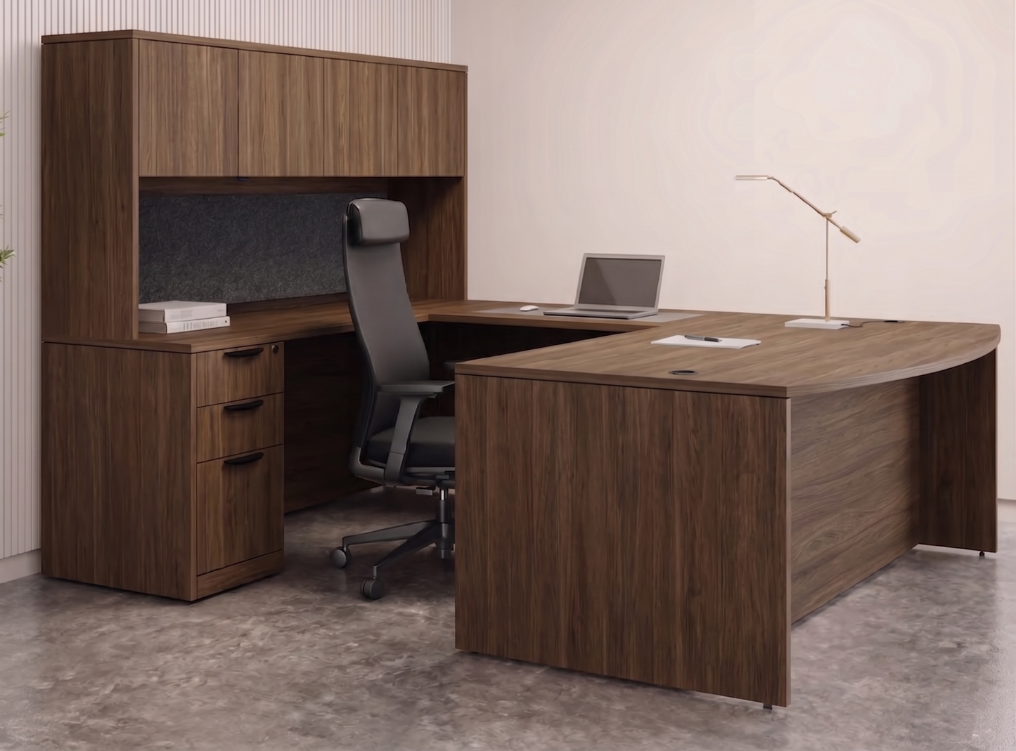 Executive U-Shaped desk Bowfront  71”W x 112”D