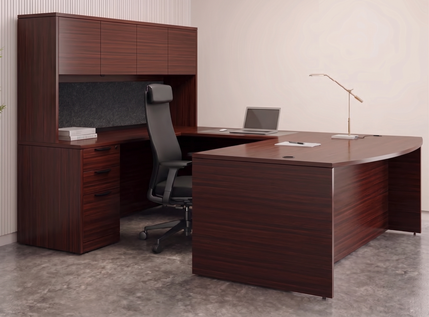 Executive U-Shaped desk Bowfront  71”W x 112”D