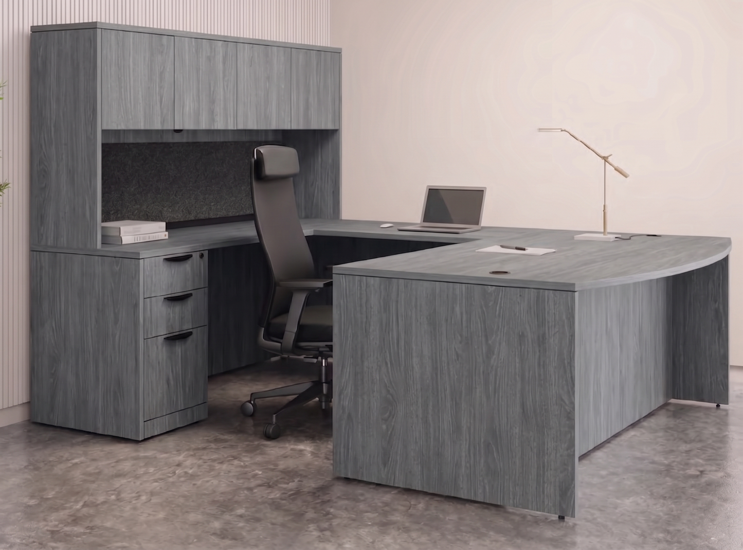 Executive U-Shaped desk Bowfront  71”W x 112”D