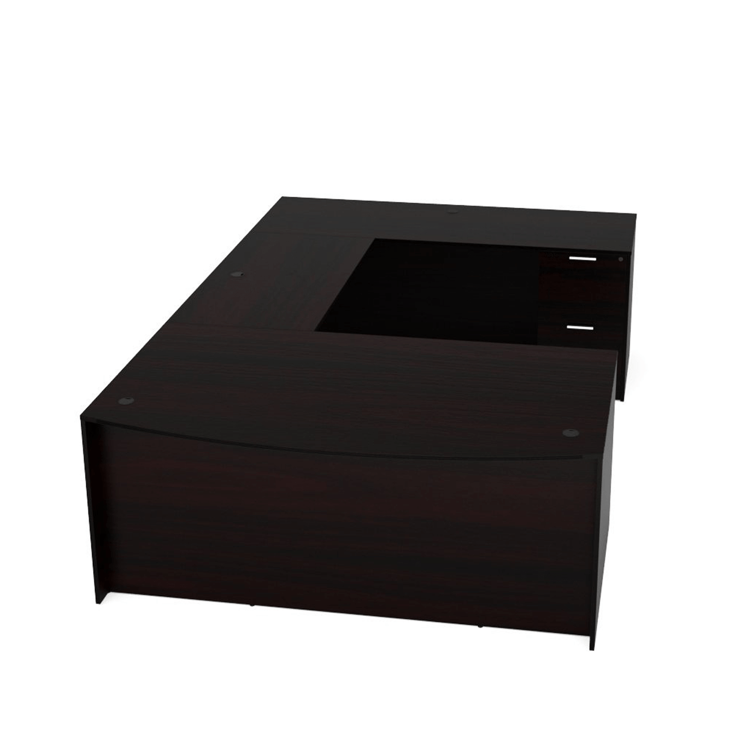 i5 Industries Kai U Shaped Bow Front Desk with Double Full Pedestals, 71″ x 108″