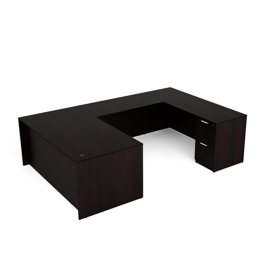 i5 Industries Kai U Shaped Desk with Double Full Pedestals, 71″ x 102″ (71″ W Desk, 48″ W Bridge)