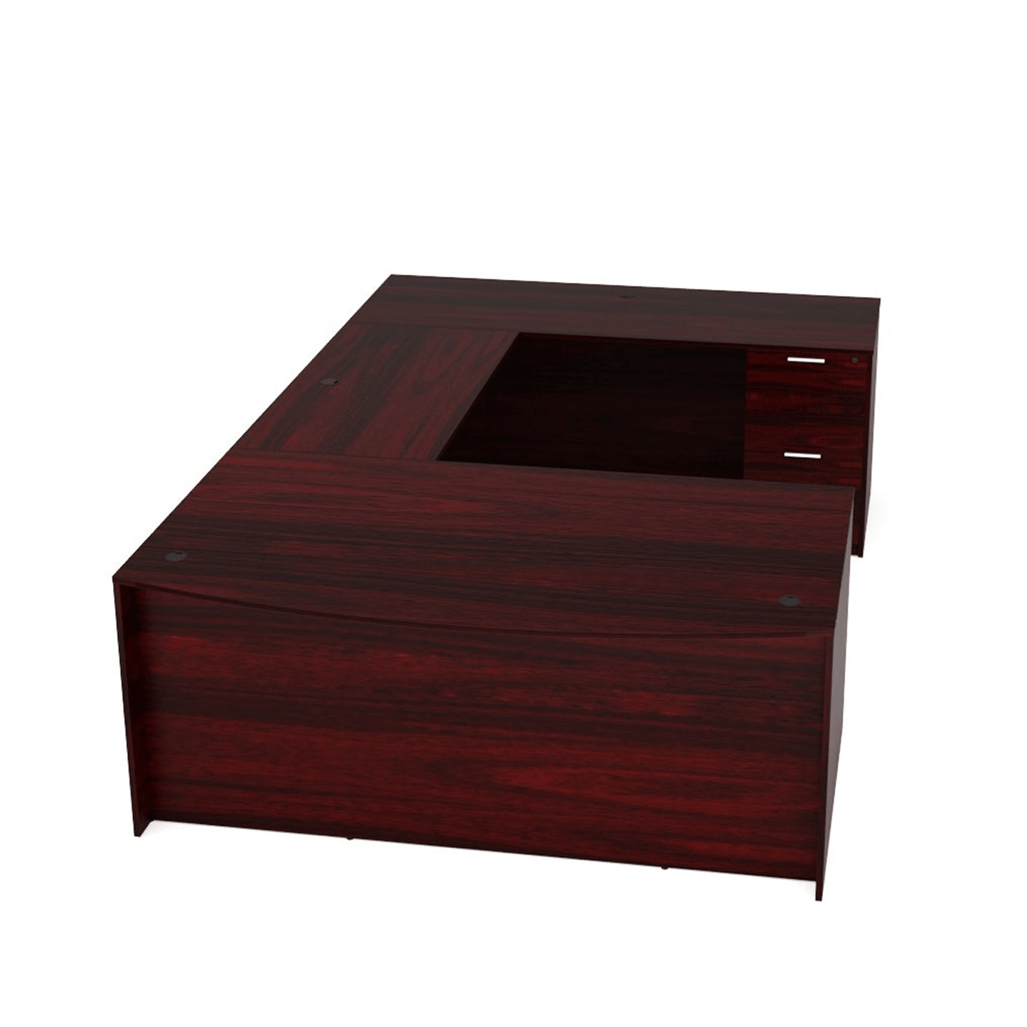i5 Industries Kai U Shaped Bow Front Desk with Double Full Pedestals, 71″ x 108″