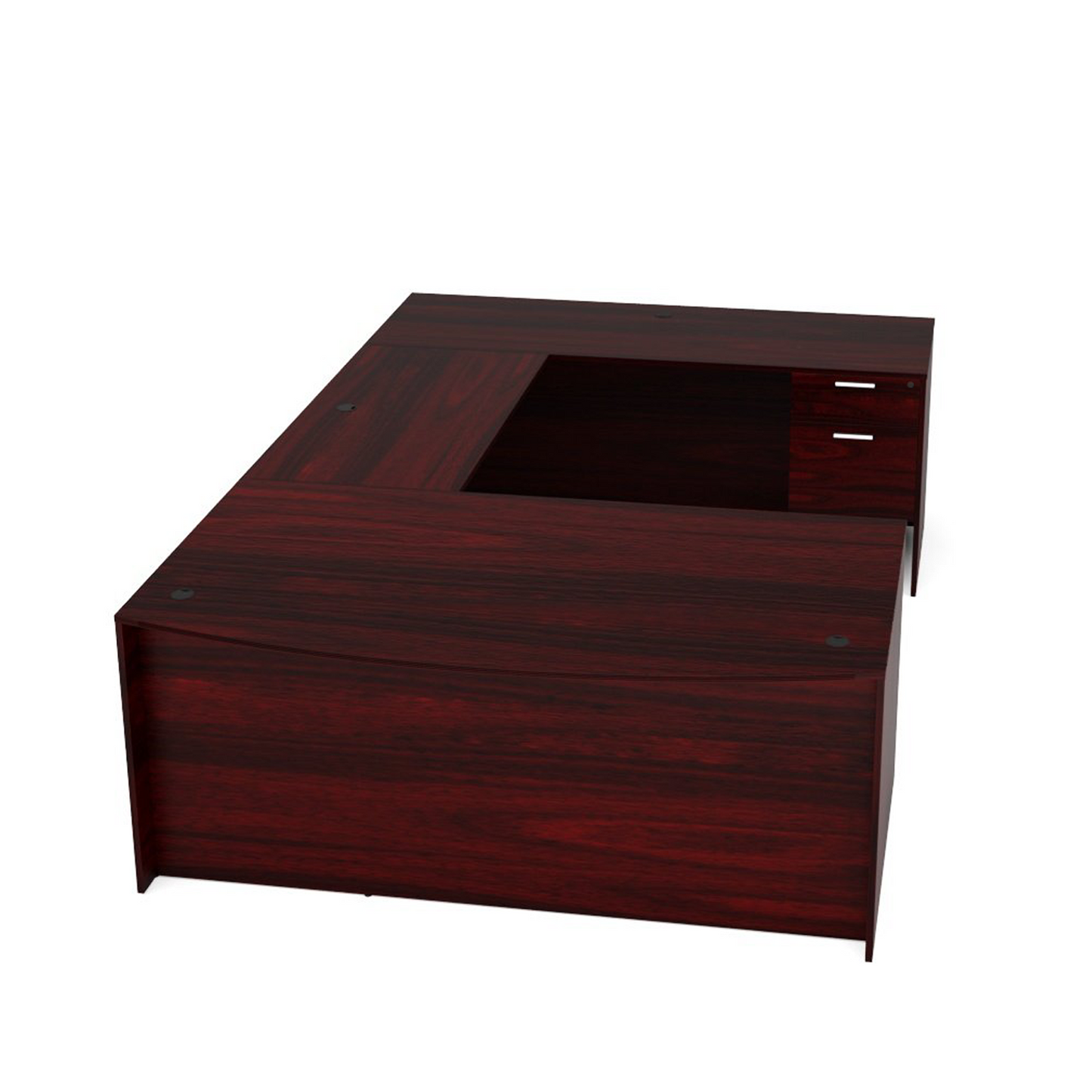 i5 Industries Kai U Shaped Bow Front Desk with Double Suspended Pedestals, 71″ x 108″