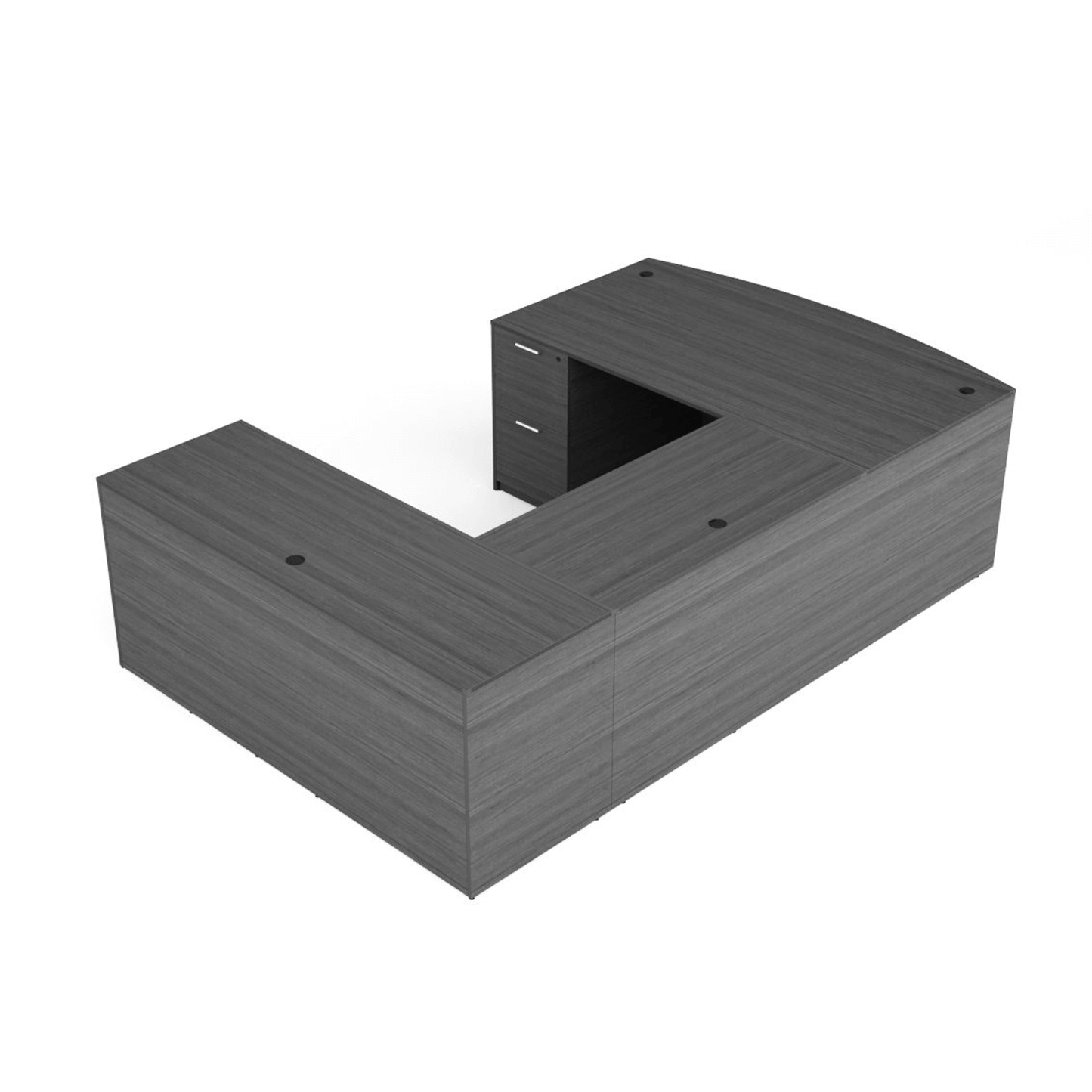 i5 Industries Kai U Shaped Bow Front Desk with Double Full Pedestals, 71″ x 102″