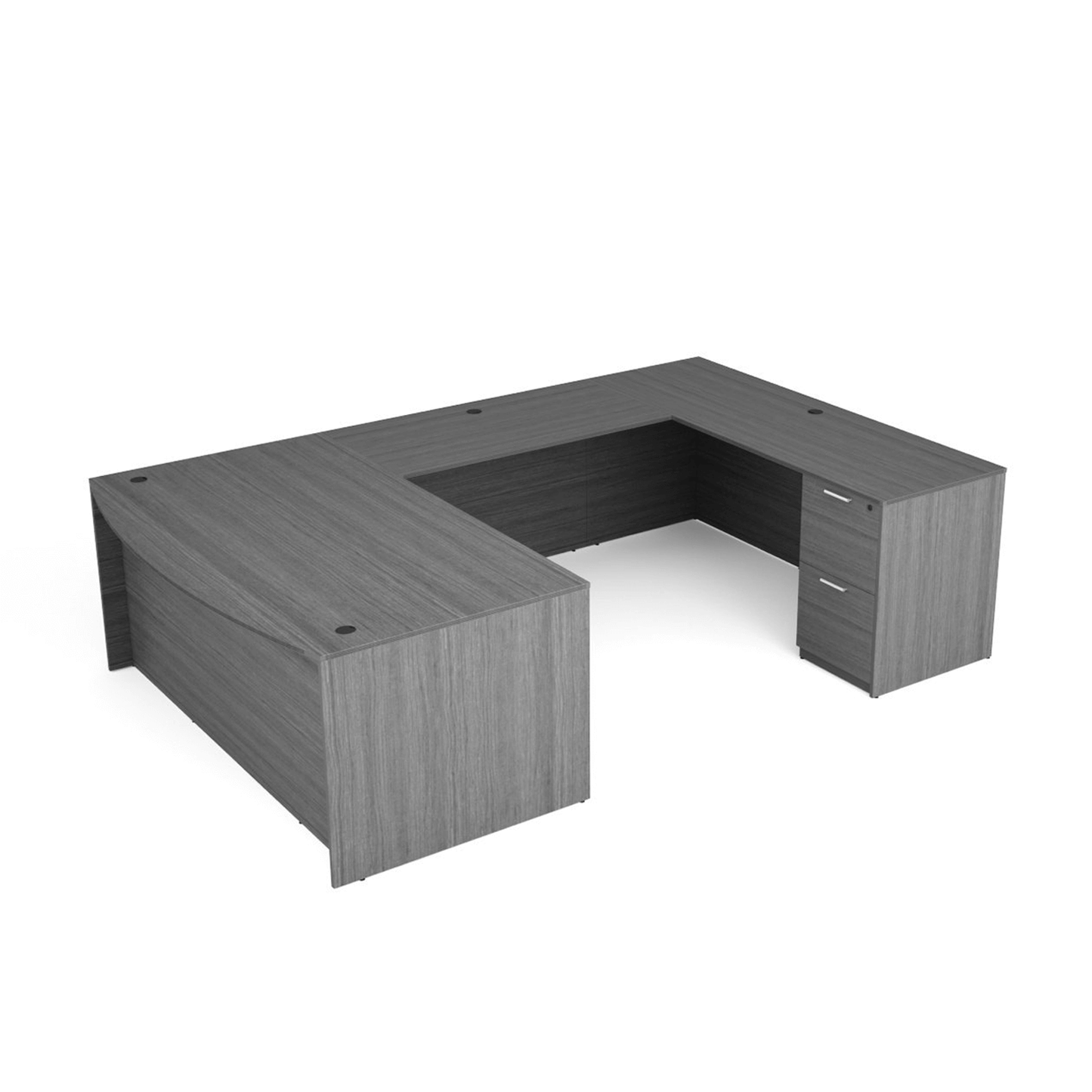 i5 Industries Kai U Shaped Bow Front Desk with Double Full Pedestals, 71″ x 108″