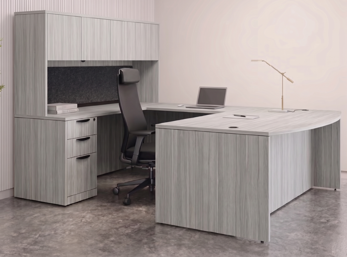 Executive U-Shaped desk Bowfront  71”W x 112”D