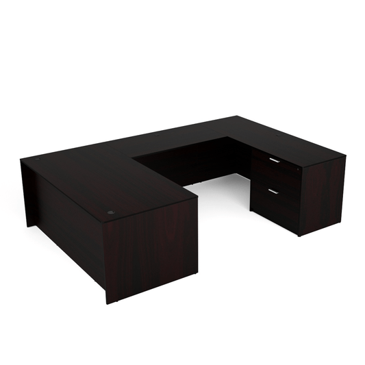 i5 Industries Kai U Shaped Desk with Full Pedestal and Lateral File, 66″ x 96″