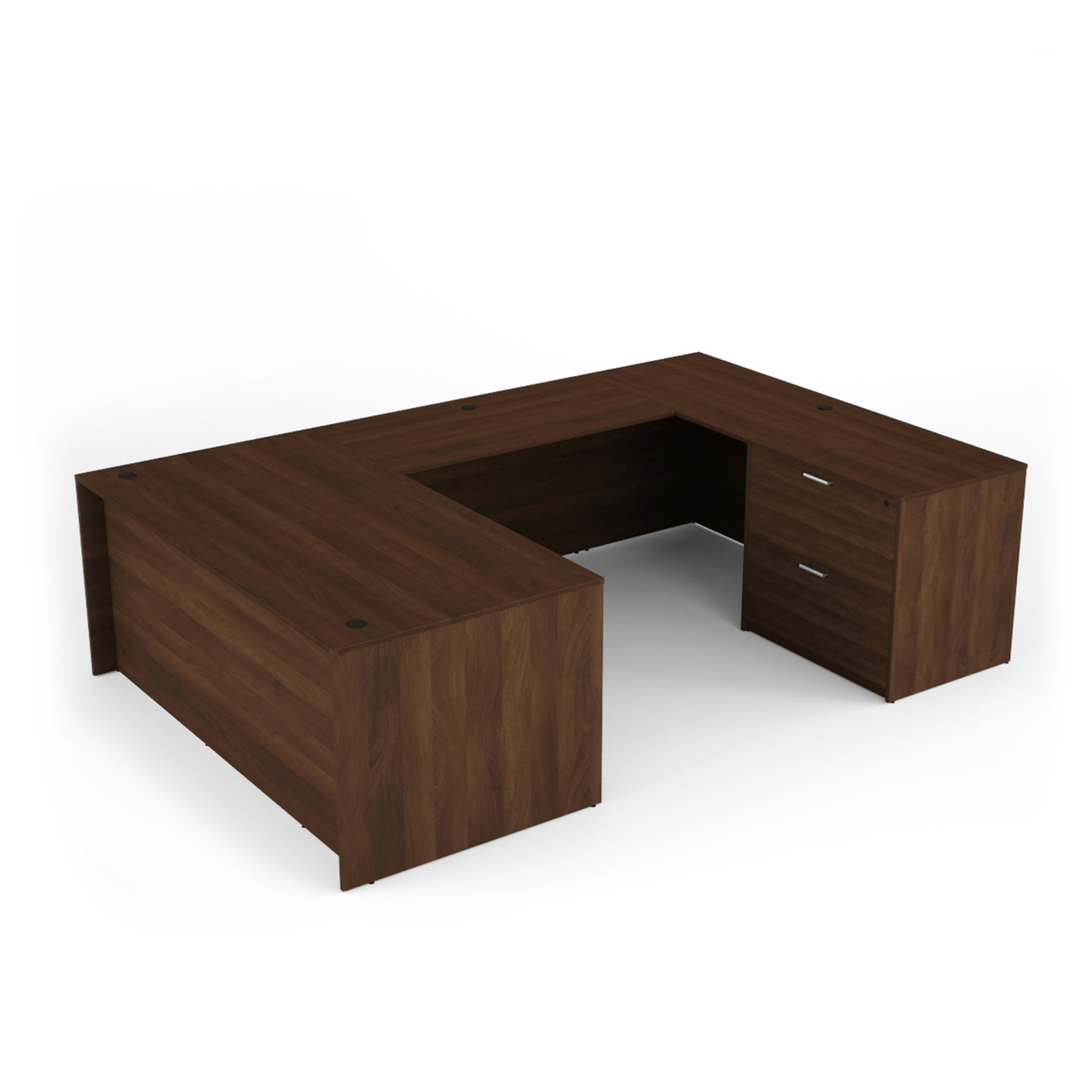 i5 Industries Kai U Shaped Desk with Full Pedestal and Lateral File, 71″ x 102″ (71″ W Desk, 48″ W Bridge)