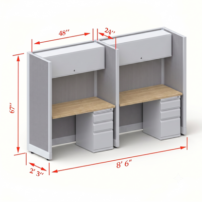 Cubicle Stations 67H 2pack Inline