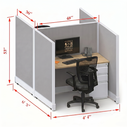 Office Cubicle Desk 53H 2pack Cluster