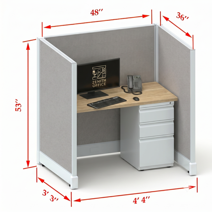 Office Cubicle Desk 53H Single