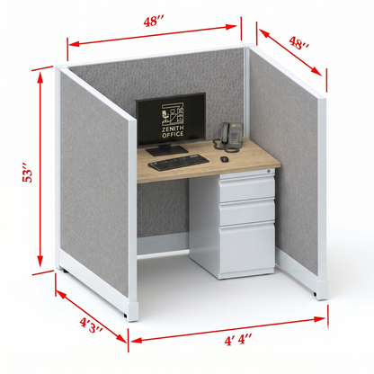 Office Cubicle Desk 53H Single