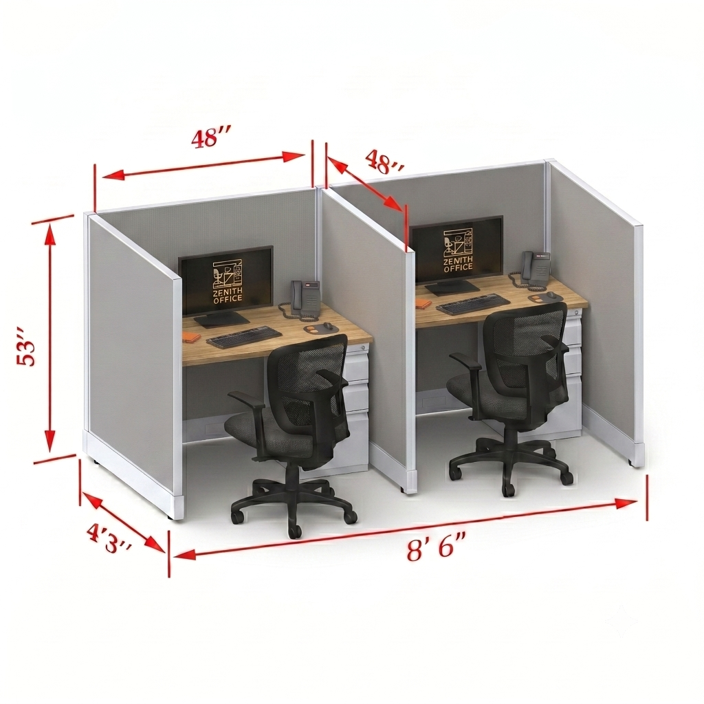 Office Cubicle Desk 53H 2pack Inline