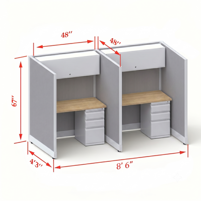 Cubicle Stations 67H 2pack Inline