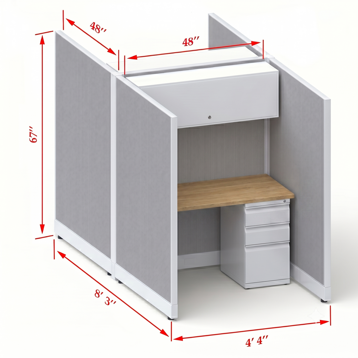 Cubicle Stations 67H 2pack Cluster