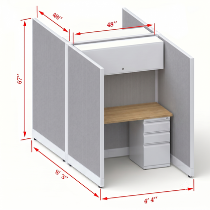 Cubicle Stations 67H 2pack Cluster