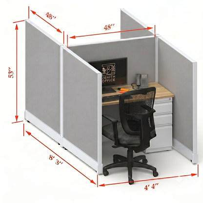Office Cubicle Desk 53H 2pack Cluster