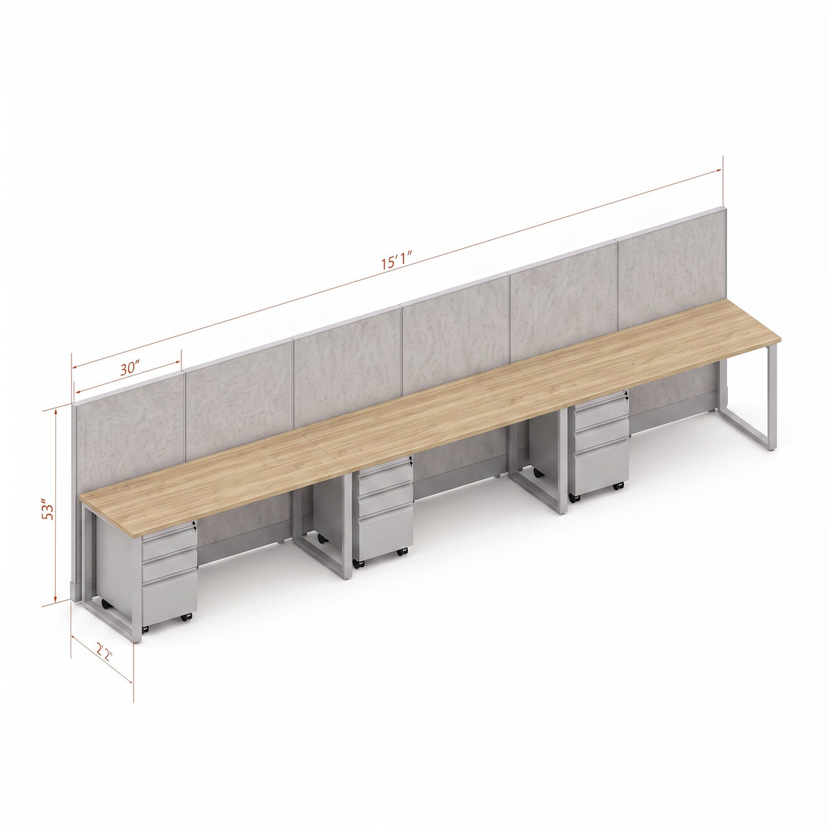 Open Workstation 53H 3pack Inline