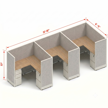 Workstation Desk 53H 3pack inline