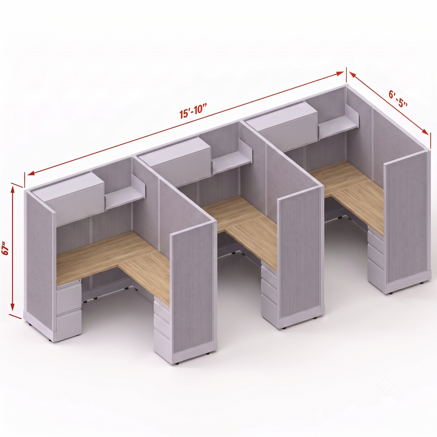 Workstation Desk 67H 3pack inline
