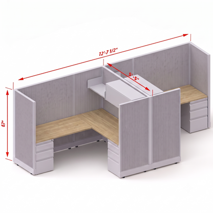 Workstation Desk 67H 2pack cluster
