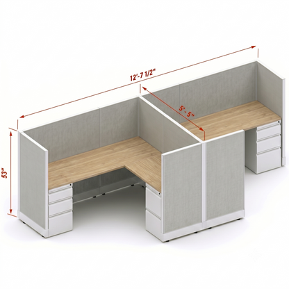 Workstation Desk 53H 2pack cluster