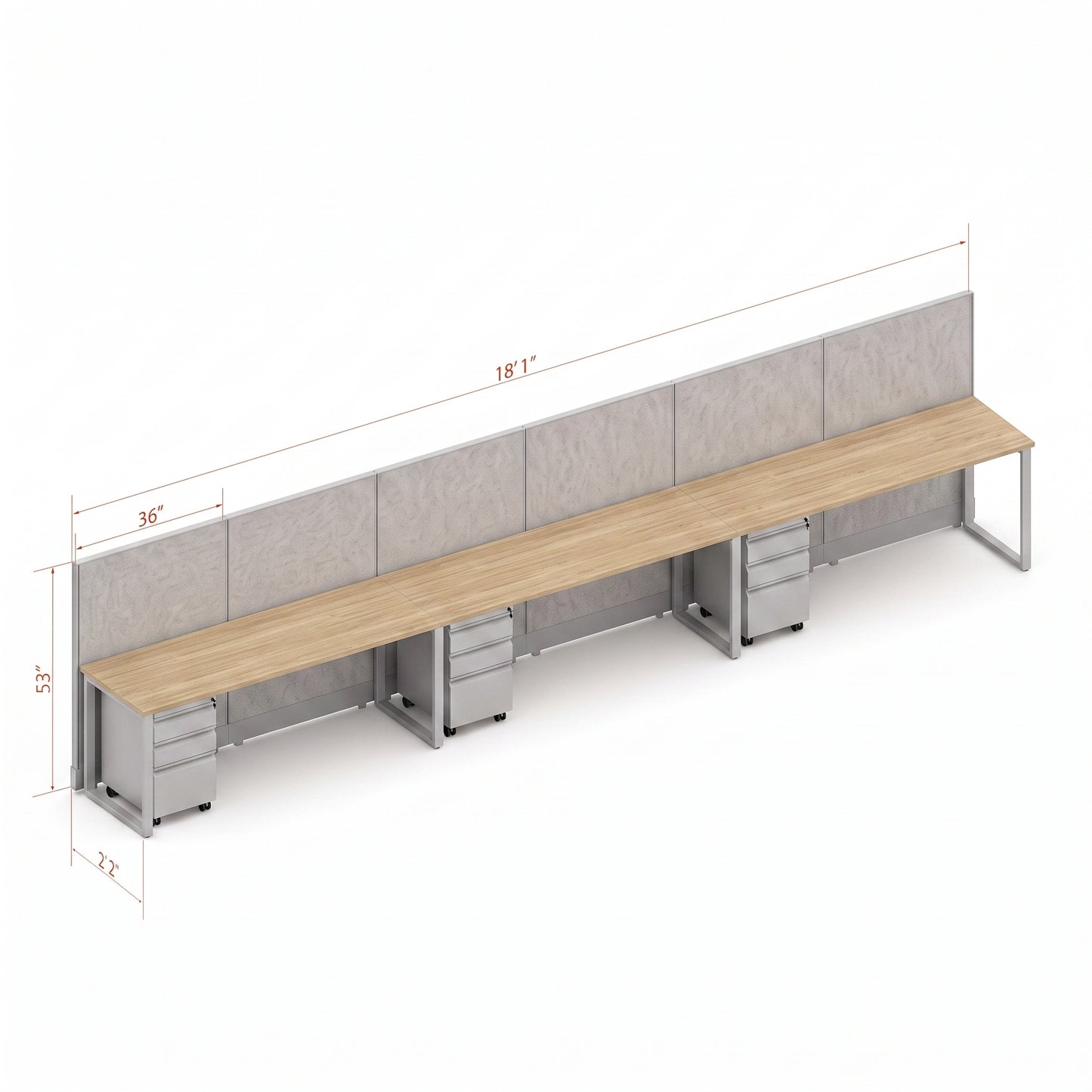 Open Workstation 53H 3pack Inline