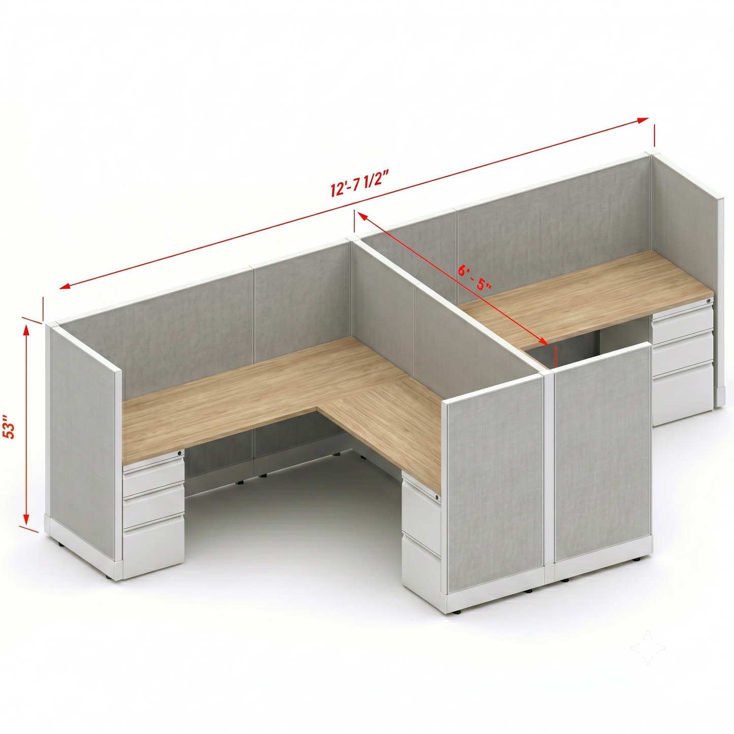 Workstation Desk 53H 2pack cluster