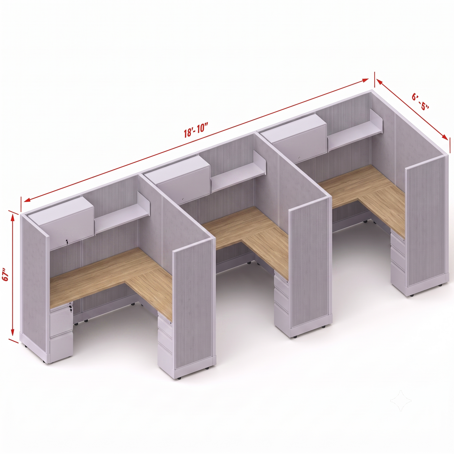 Workstation Desk 67H 3pack inline