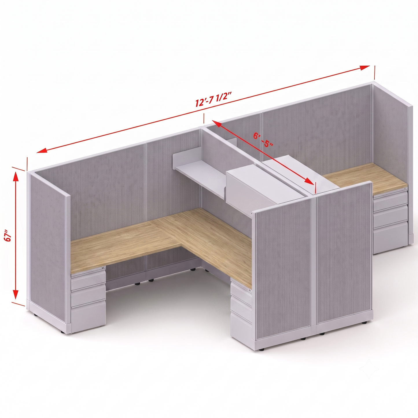 Workstation Desk 67H 2pack cluster