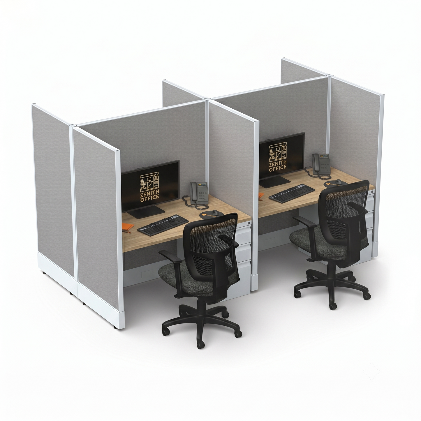 Office Cubicle Desk 53H 4pack Cluster