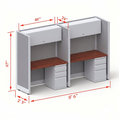 Cubicle Stations 67H 2pack Inline
