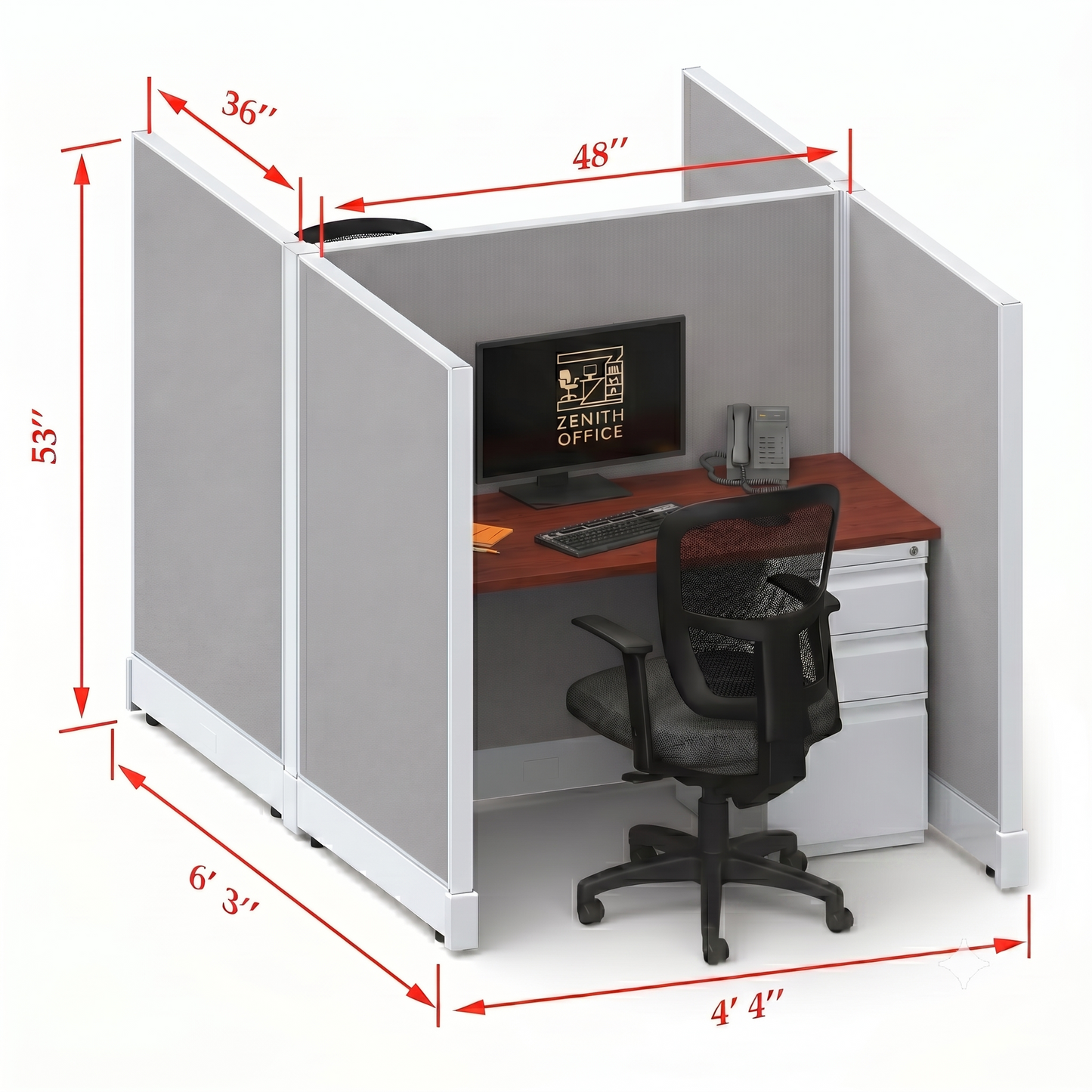 Office Cubicle Desk 53H 2pack Cluster
