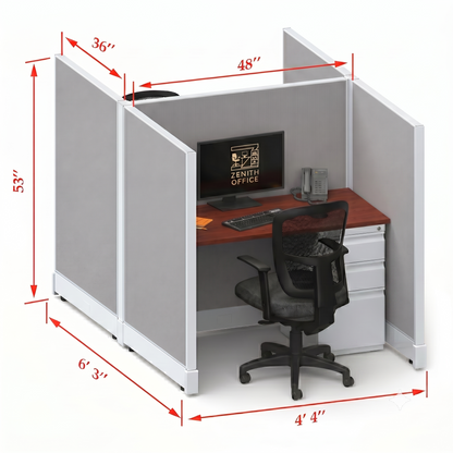 Office Cubicle Desk 53H 2pack Cluster