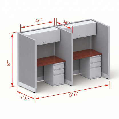 Cubicle Stations 67H 2pack Inline