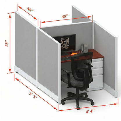 Office Cubicle Desk 53H 2pack Cluster