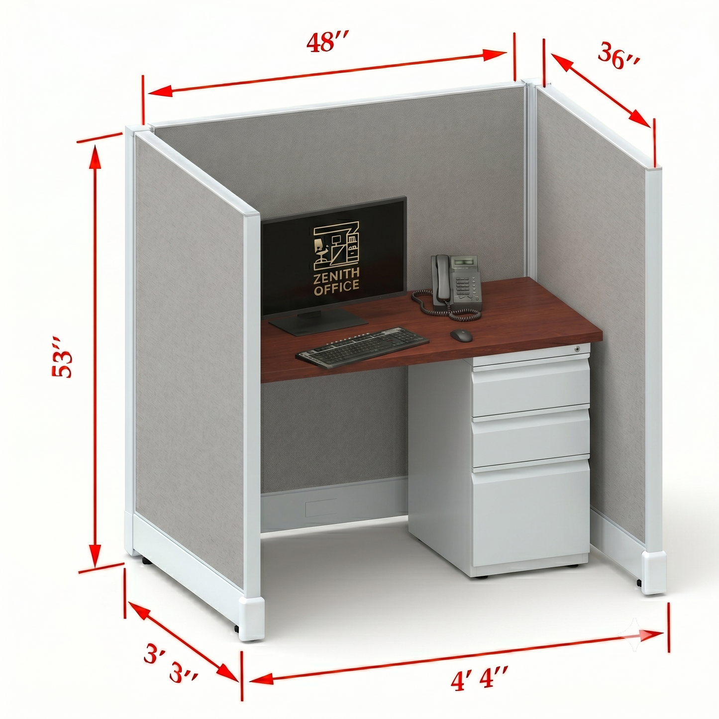 Office Cubicle Desk 53H Single