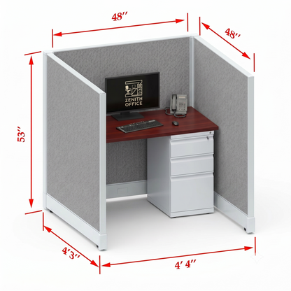 Office Cubicle Desk 53H Single