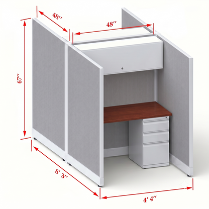 Cubicle Stations 67H 2pack Cluster