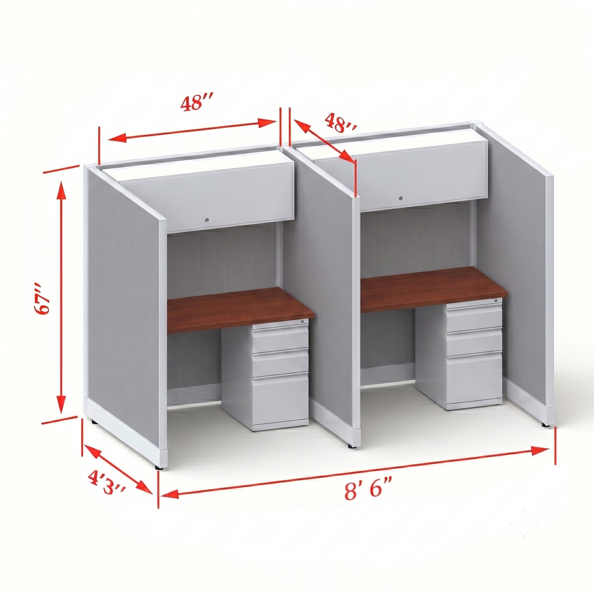 Cubicle Stations 67H 2pack Inline