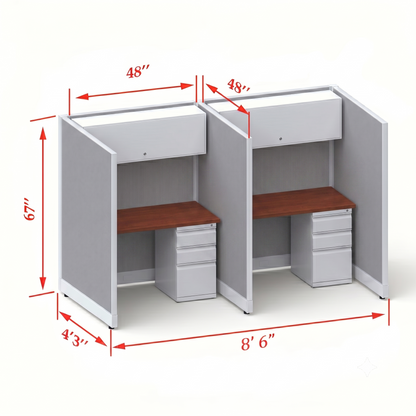Cubicle Stations 67H 2pack Inline