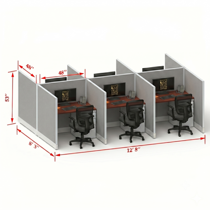 Office Cubicle Desk 53H 6pack Cluster